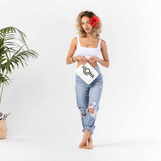 ALOHA COLLECTION SMALL /  ORIGINAL ALOHA - BLACK ON WHITE