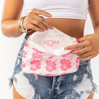 ALOHA COLLECTION SMALL /  HIBISCUS BLOOM ELECTRIC PINK/WHITE