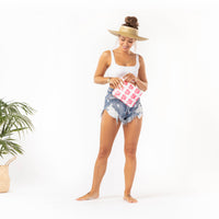 ALOHA COLLECTION SMALL /  HIBISCUS BLOOM ELECTRIC PINK/WHITE