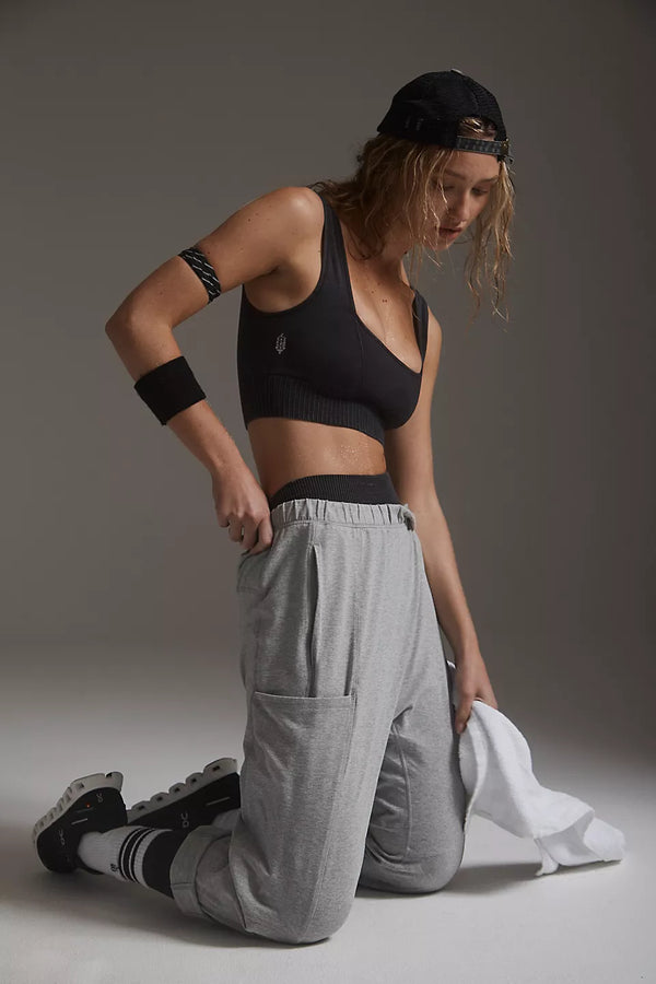 FREE PEOPLE MOVEMENT HOT SHOT PANTS - HEATHER GREY 4344