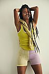 FREE PEOPLE STRIPE MIXING SHORT - YELLOW PURPLE COMBO 5500