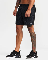 RVCA YOGGER STRETCH ATHLETIC SHORTS 17' - KTE9