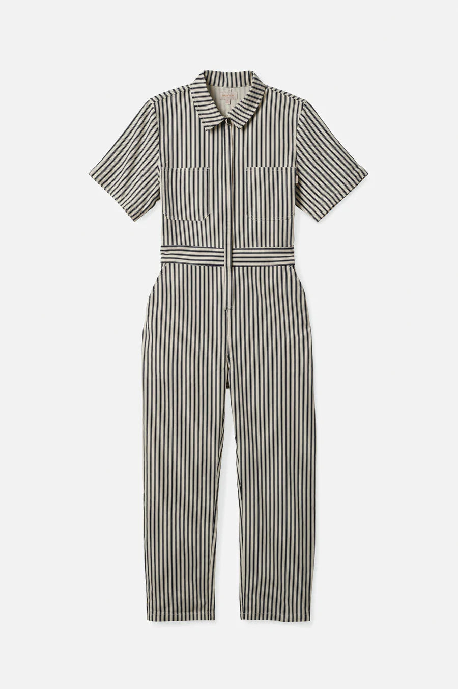 BRIXTON MERSEY S/S COVERALL - DOVE STRIPE