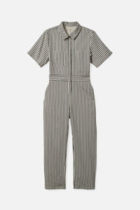 BRIXTON MERSEY S/S COVERALL - DOVE STRIPE