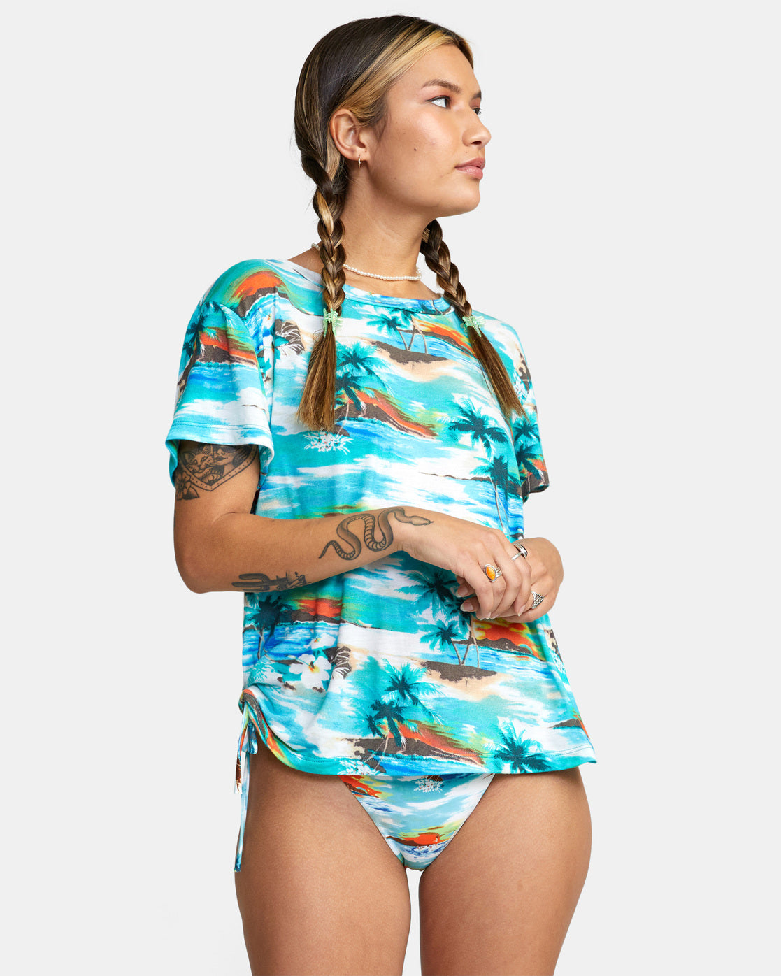 RVCA RECESS 3 CREWNECK TEE - BCR