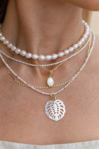 KE ALOHA JEWELRY WHITE PEARL CHOKER NECKLACE - ALA