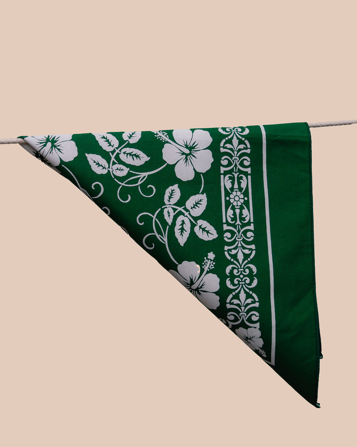 HIBISCUS BANDANA - DARK GREEN